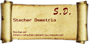 Stecher Demetria névjegykártya
